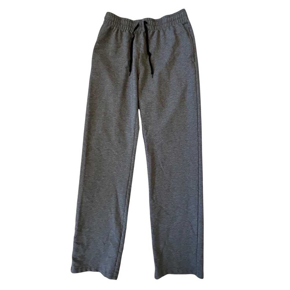 Idtswch Mens Gray Sweatpants Straight Leg Drawstring Joggers Size M/32 Heathered
